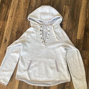 Thread & Supply Heather Gray Button-Up Hoodie